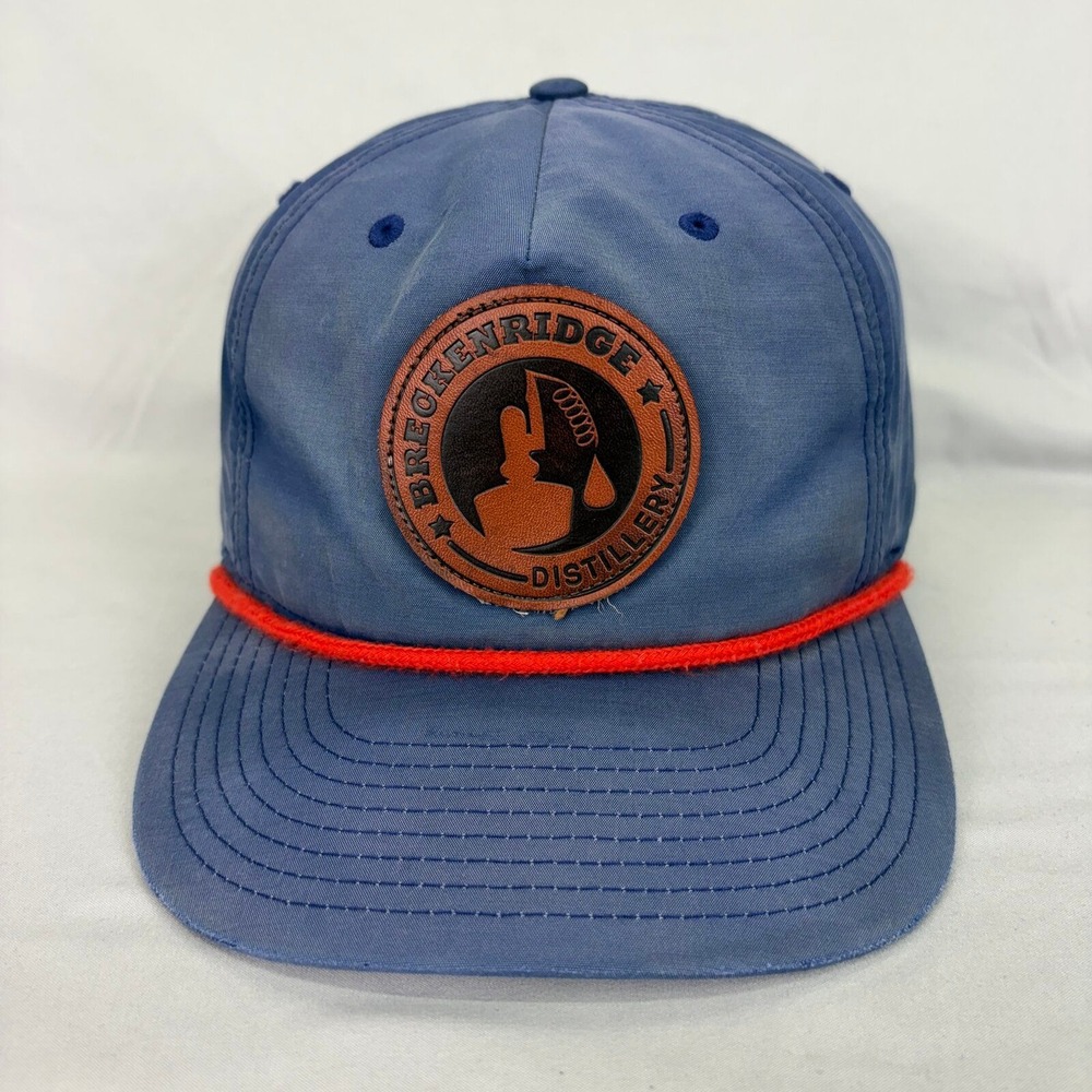 Richardson Hat Breckenridge Distillery Snapback Mens OSFM Blue Leather Patch